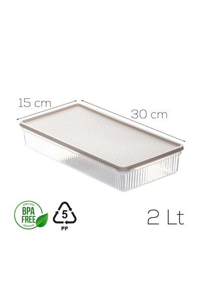 Porsima 5310 8 Li 2 Lt Buzdolabı Organizeri Mikrodalga Ve Derin Dondurucu Buzluk Bakliyat Saklama Kabı - Cappuccino