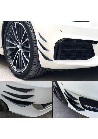 Her Araca Uyumlu 6 Adet Ön Tampon Aksesuar Bıçağı Tampon Bıçak Piano Black