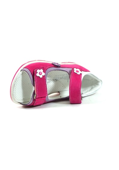 Bayrak Ty.11 Hakiki Deri Pembe Mor Ortopedik Kız Çocuk Sandalet Mor - Pembe