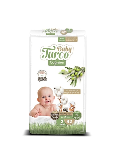 Baby Turco Doğadan Bebek Bezi 2 Numara Mini 42 Adet