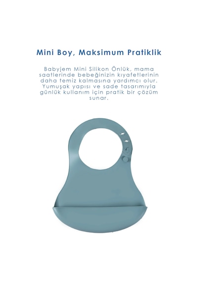 Babyjem Mini Silikon Mama Önlüğü Mint