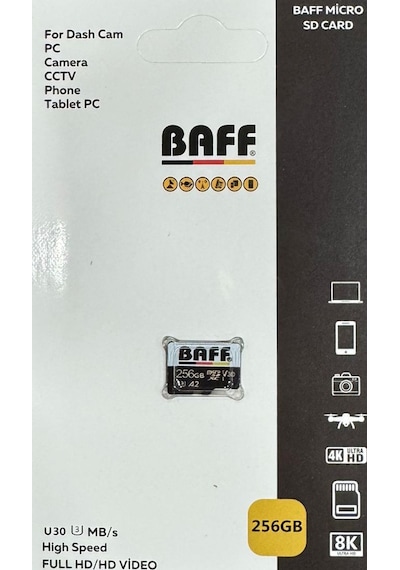 Baff 256gb Hafıza Kartı Video Kayıt Destekli Uhs-ı U3 A2
