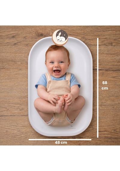 Lunalica Nora Bebek Alt Değiştirme Matı - 50x70cm, Açık Gri, Kolay Silinir, Yenidoğan Şifonyer Üstü Alt Açma Pedi Minderi