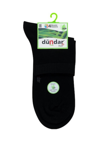 Dündar Çorap Erkek Bambu Konç Çorap 12 Li 40-44 4 Mevsim Nefes Alan Günlük Çorap Siyah