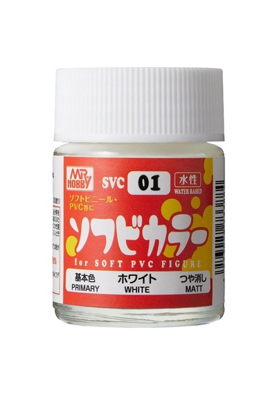 Mr.hobby Svc-01, 18 Ml. Soft Vinyl Color White Aqueous Maket Boyası Standart