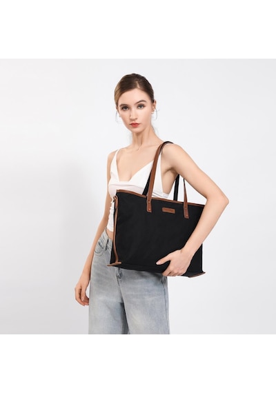 Kanvas Kumaş Kadın Omuz Çantası Smart Bags 1330 Bej