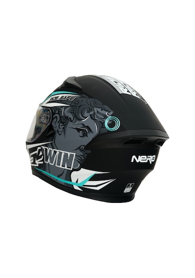Gp Nero Mks003-mbb2g Güneş Vizörlü Şeffaf Full Face Motosiklet Kaskı Siyah Beyaz Mavi