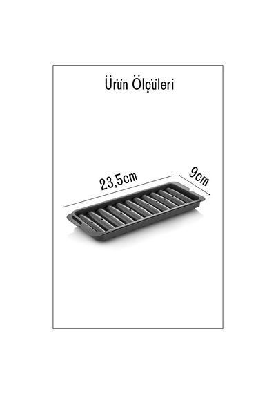 11 Bölmeli Çubuk Model Buz Kalıbı Buzluk 2'li Set - Antrasit Plastik Diğer