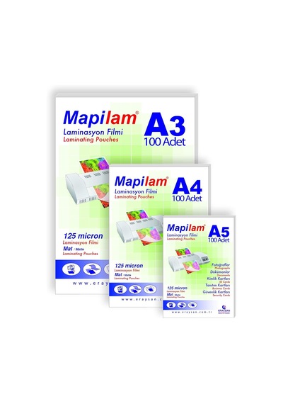 Mapilam 125 Micron Id Kart Laminasyon Filmi, Şeffaf, 65 X 95 Mm Mat Genel
