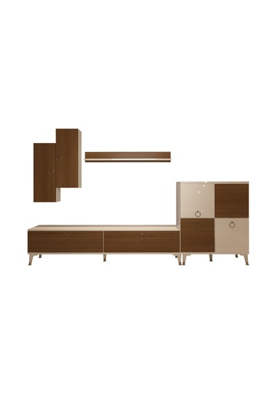 Decoraktiv Eko 6 Mdf Std Gold Tv Ünitesi Tv Sehpası Beyaz - Ceviz