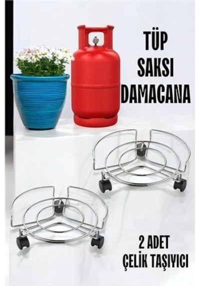 Saksı Tüp Damacana Altlığı Tekerlekli Taşıyıcı 2 Adet 719698 Açık Mavi