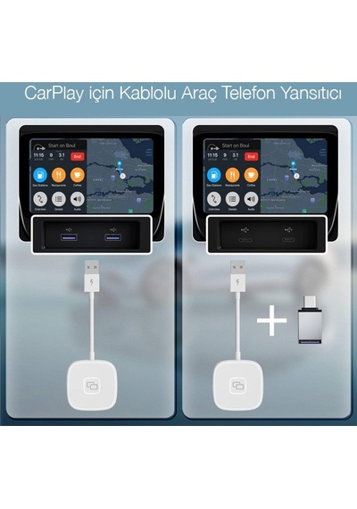 Ally Usb+ Lightning iOS Apple Uyumlu iPhone Carplay Mirror Ekran Yansıtıcı