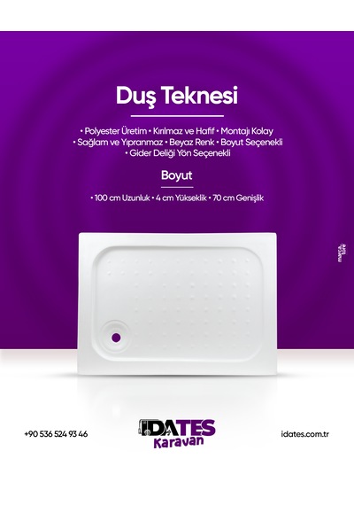 İdates Karavan Duş Küveti