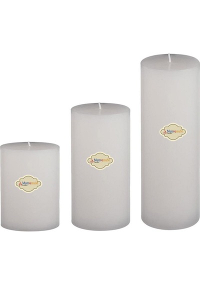 Medium Çap : 10 Cm Set Mum Beyaz Beyaz