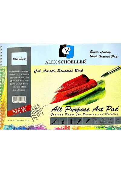 Alex Schoeller Çok Amaçlı Sanatsal Blok 15 YP 25x35 200 GR ALx-893