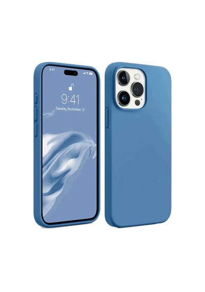 Apple Uyumlu iPhone 15 Pro Uyumlu Kılıf First Silikon - Mavi