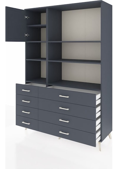 Hyperion Dolap 7 Raflı 8 Çekmeceli Tek Kapaklı 132x44x195 Antrasit-antrasit/antrasit Antrasıt/antrasıt Hyperion Dolap 7 Raflı 8 Çekmeceli Tek Kapaklı 132x44x195 Antrasit-antrasit/antrasit Antrasıt/antrasıt