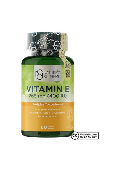 Nature's Supreme Vitamin E 400 IU 60 Kapsül