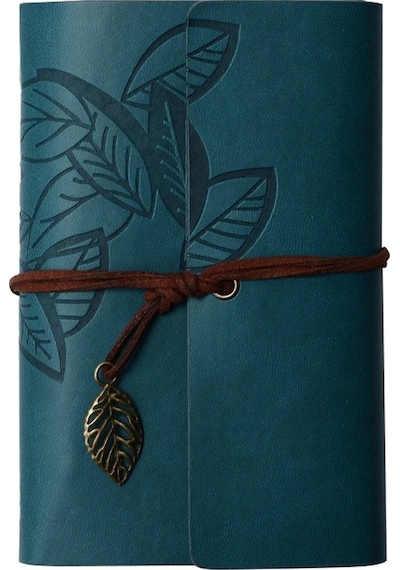 Yaprak Desenli Deri Defter