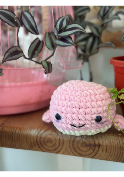 Amigurumi Kadife Pembe Yavru Balina Oyuncak