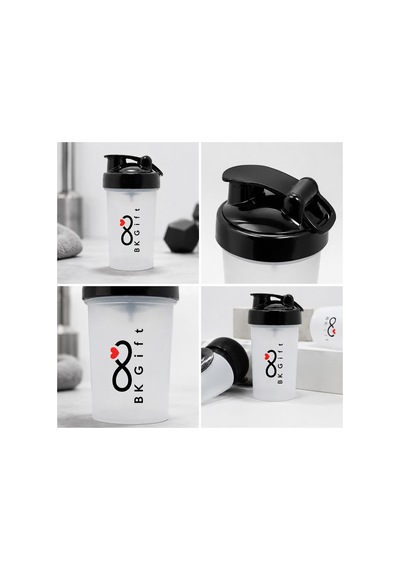 Logonuza Özel 50 Adet S102 550 Ml Shaker - Kapaklı Sporcu Shaker Beyaz