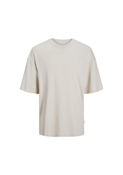 Jack & Jones Erkek Bisiklet Yaka Düz Renk Tisört - Charge 12259975 Moonbeam Siyah