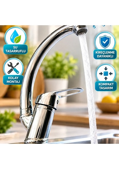 Kolay Montajlı Su Tasarruflu Musluk Aparatı Kireçlenme Dayanıklı Kompakt Tasarım