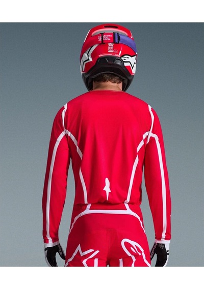 Alpinestars Fluid Apex Off-road Motosiklet Jerseyi Kırmızı Beyaz
