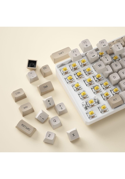 Aigo A108 Milky Brown İngilizce Yellow Switch Mekanik Gaming Klavye