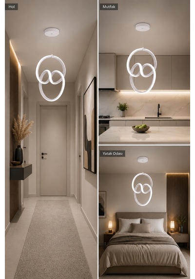 Evora Led Sarkıt Avize Beyaz Işık Beyaz
