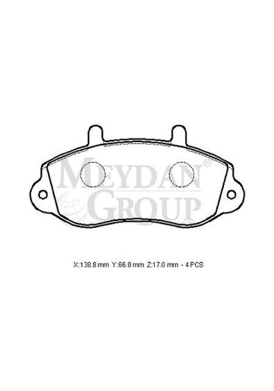 Opel Movano 99/03 Ön Fren Balatası 1,9/2,2/2,5/2,8 Disk 138,8x66x17 Fmk - Fren Ve Ekipmanları
