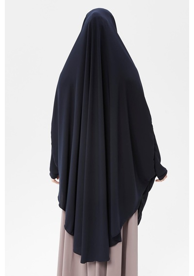 Altobeh Kadın Tesettür Medine İpeği Çarşaf Üstü Peçeli Sufle Hijab Lacivert