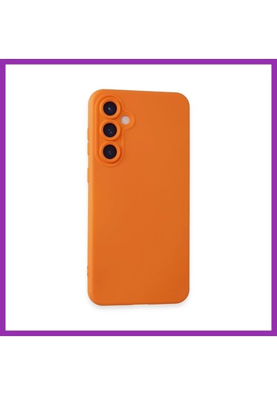Bezos Samsung Galaxy S24 Kılıf Nano İçi Kadife Silikon - Turuncu Bty