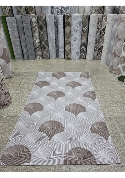 Klasik Saray Desenli Beyaz Bej Koridor Yolluğu Kaymaz Taban Yıkanabilir Salon Mutfak Halısı