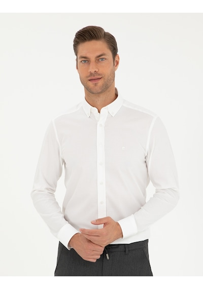 Pierre Cardin Erkek Beyaz Gömlek Desenli 50295909-vr013 Beyaz