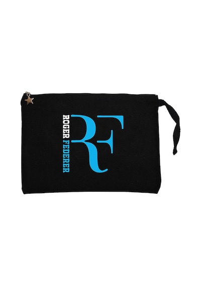 Roger Federer Blue Logo Siyah Clutch Astarlı Cüzdan / El Çantası Siyah