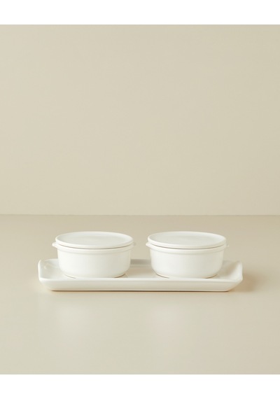 English Home Swan Pearl Seramik 2'li Kahvaltılık 13x26,5 Cm Beyaz