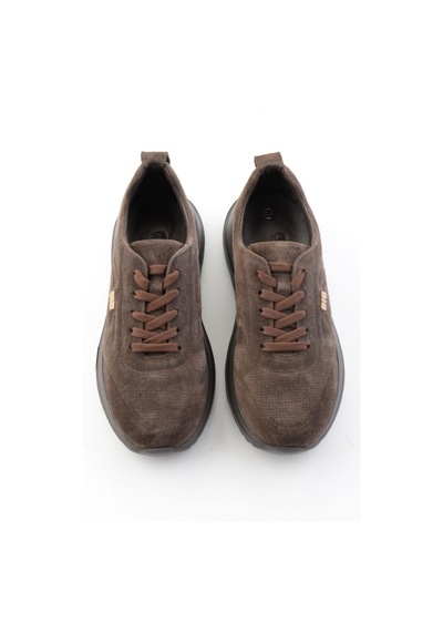 Bambi Kahve Süet Hakiki Deri Kadın Sneaker K01753000402