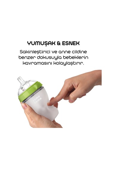 Mey İthalat Antikolik Silikon Biberon 250 Ml 3-6 Ay Yeşil