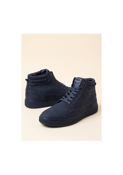 Bafaş Ayakkabı 038616 Lacivert Hakiki Dana Derisi Erkek Günlük Sneaker
