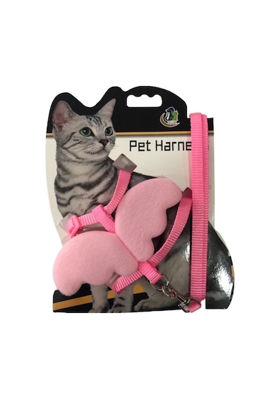 Maxi Life Melek Kanatlı Kedi Göğüs Tasması Gezdirme İpli Set