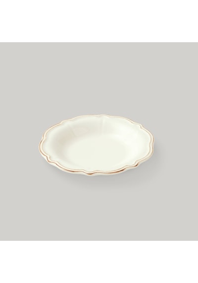 Linens Cinnamon Porselen 23 Cm Çukur Tabak Ekru-kahve Ekru
