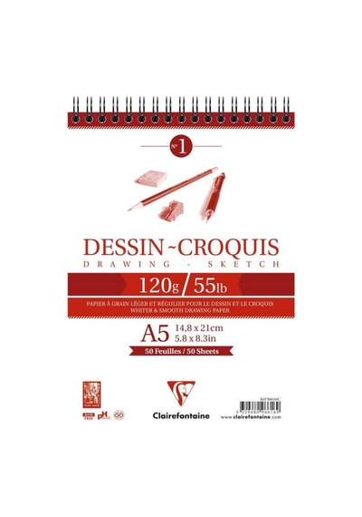 Clairefontaine Dessin Croquis Çizim Defteri 120G 50 Yaprak A5