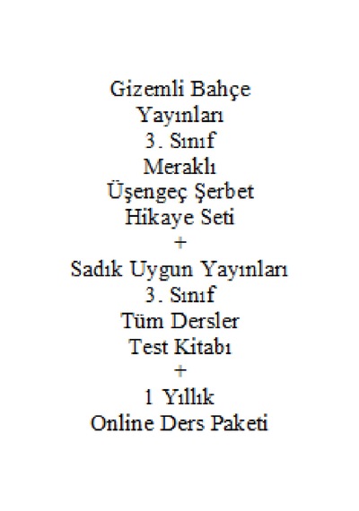 3. Sınıf Hikaye Kitabı Seti Gizemli Bahçe Yayınları Meraklı Üşengeç Şerbet + Sadık Uygu Sınıf Tüm Dersler Çocuk Kitapları 41615398