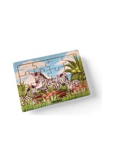 Zebralar 16 Parça Eğitici Öğretici Ahşap Çocuk Puzzle Yapboz Bebek Çocuk Oyuncak