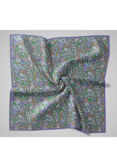 Silk Home Twill İpek Eşarp 11478-36 Bebe Mavi, Eflatun, Patina Yeşili