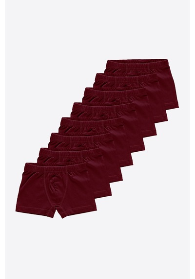 Malabadi Erkek Çocuk Bordo 8'li Paket Pamuk Elastan Boxer 8m209