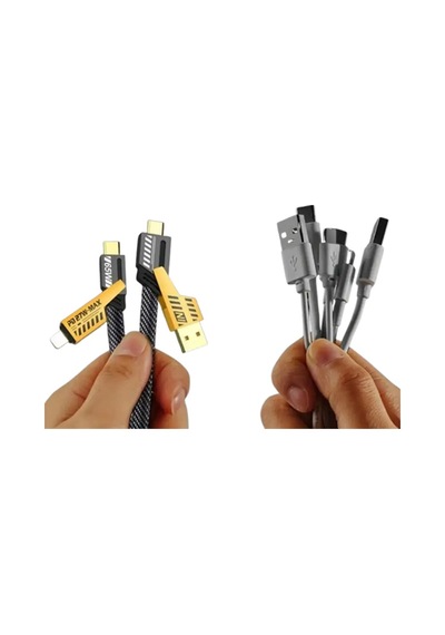 Dönüştürülebilir 4 Başlıklı Hızlı Şarj Kablosu 1.2m 65w