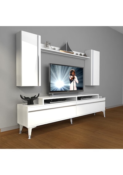 Decoraktiv Ekoflex 7 Mdf Silver Tv Ünitesi Tv Sehpası Beyaz