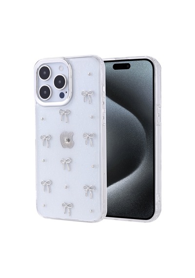 Zore Apple iPhone Uyumlu 15 Pro Max Kılıf Airbag Tasarımlı Simli Şeffaf Omsy Kutup Kapak - Fiyonk